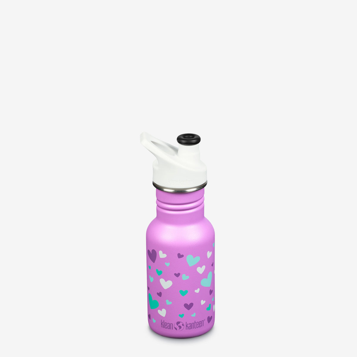 Klean Kanteen Kid Classic Sport 12 oz. Water Bottle - Orchid Hearts-Mountain Baby