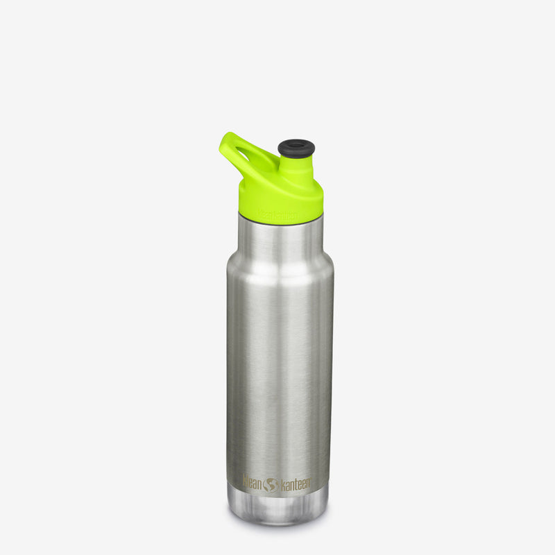 Klean Kanteen Kid Classic Sport Vacuum Insulated 12 oz. Water Bottle - Brushed Stainless-Mountain Baby