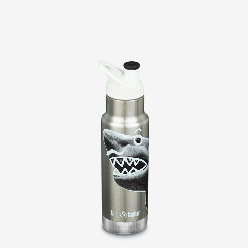 Klean Kanteen Kid Classic Sport Vacuum Insulated 12 oz. Water Bottle - Mr. Shark-Mountain Baby