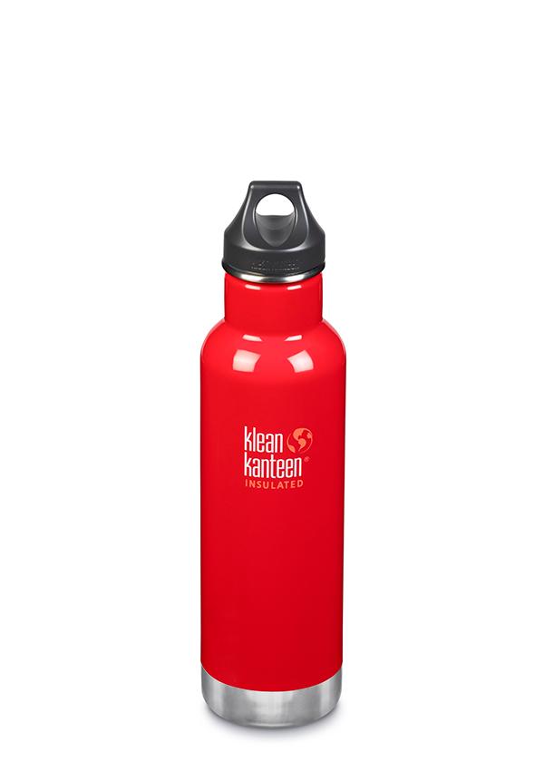 Klean Kanteen Classic Sport Vacuum Insulated 20 oz. Water Bottle - Loop Cap - Mineral Red-Mountain Baby