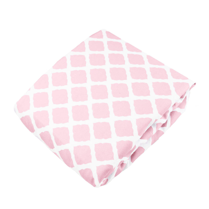 Kushies Flannel Fitted Crib Sheet - Pink Pattern-Mountain Baby