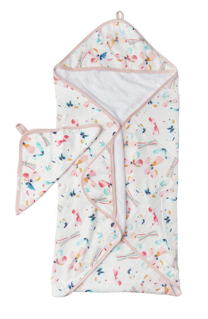 LouLou Lollipop Hooded Towel Set - Butterfly-Mountain Baby