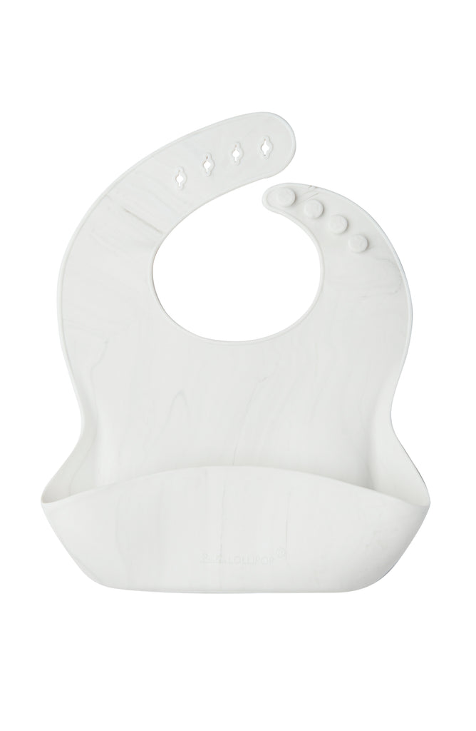 LouLou Lollipop Silicone Bib - Marble-Mountain Baby