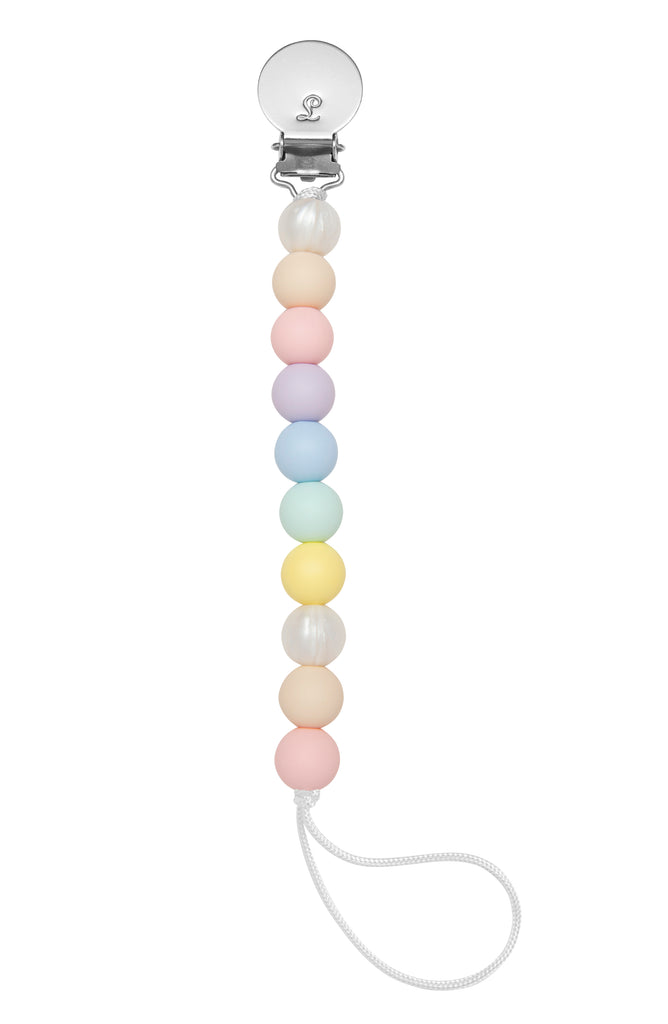 LouLou Lollipop Silicone Teether & Pacifier Clip - Lolli - Cotton Candy-Mountain Baby