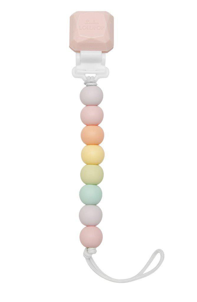 LouLou Lollipop Silicone Teether & Pacifier Clip - Lolli Gem - Cotton Candy-Mountain Baby