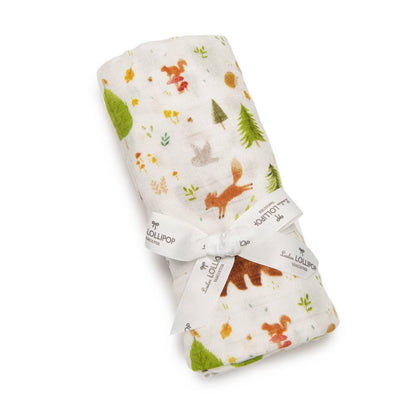 LouLou Lollipop Muslin Swaddle - Forest Friends-Mountain Baby