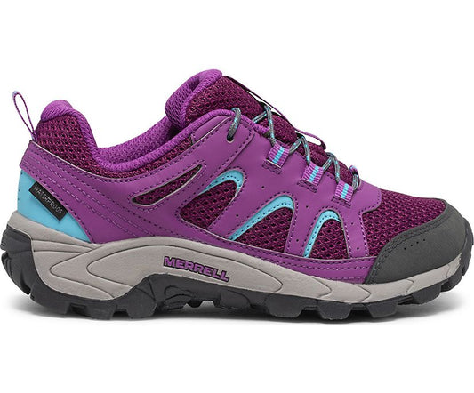 Merrell Oak Creek Low Waterproof Hiking Shoe - Pink/Blue-Mountain Baby