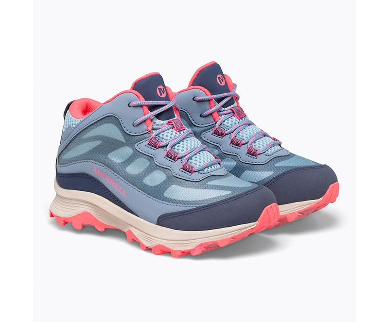 Merrell Moab SPD AC Mid Waterproof Runner - Dusty Blue/Coral-Mountain Baby