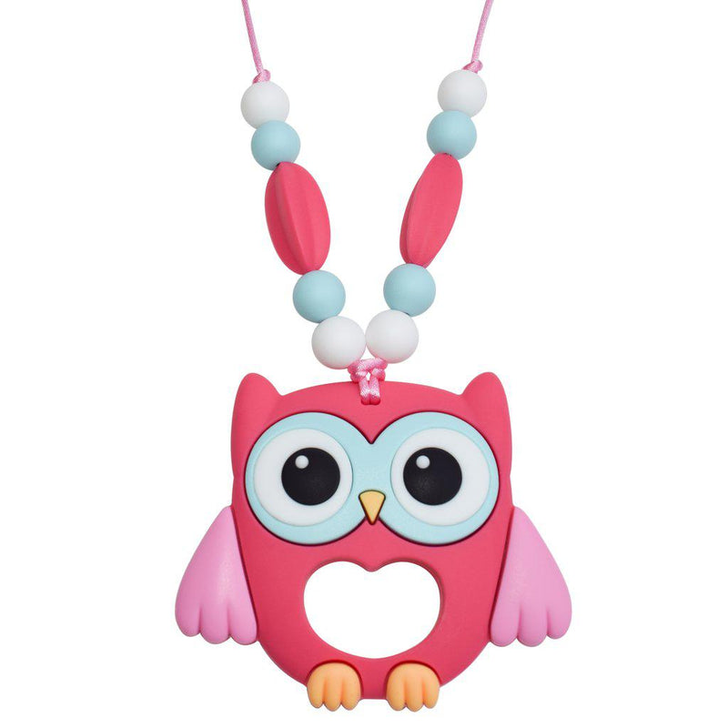 Munchables Pendant Necklace - Owl - Pink-Mountain Baby