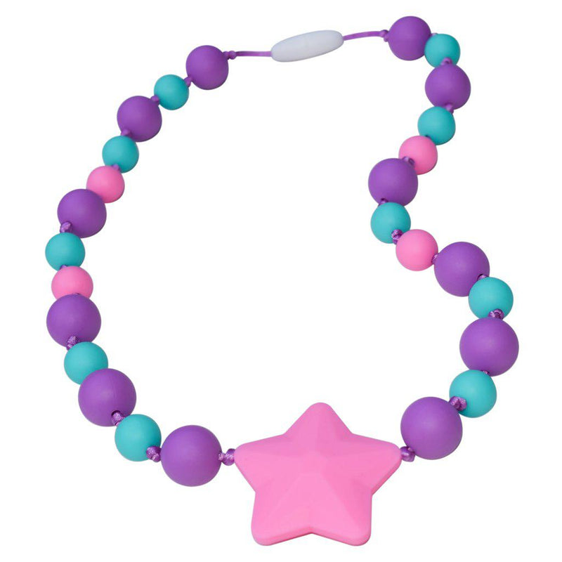 Munchables Bead Necklace - Starlight Chew - Purple/Aqua/Pink-Mountain Baby