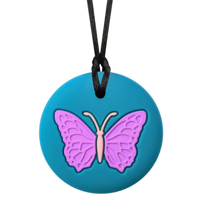 Munchables Pendant Necklace - Butterfly - Teal-Mountain Baby