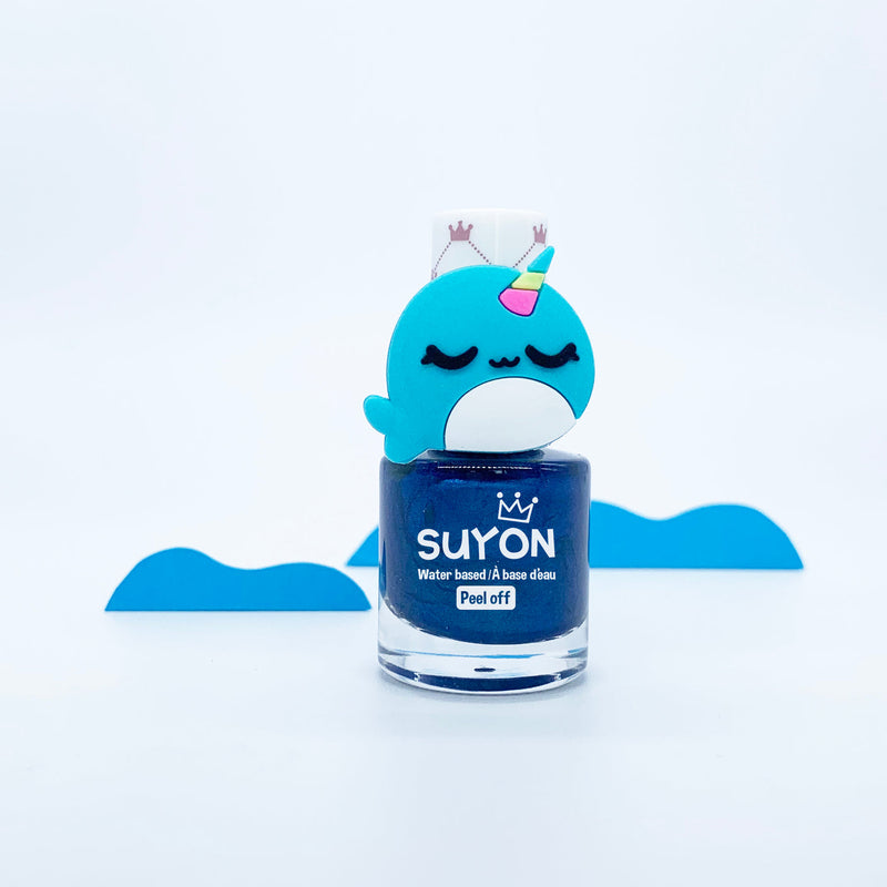 Suyon Water-Based Nail Polish & Ring - Narwal Dark Blue-Mountain Baby
