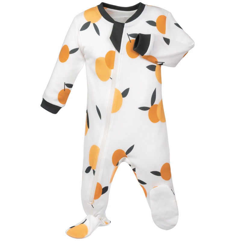 ZippyJamz Footed Coverall - Be Mine Clementine-Mountain Baby