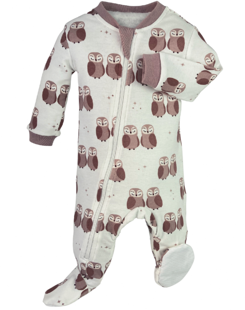 ZippyJamz Footed Coverall - Owl Love You Forever - Stars-Mountain Baby