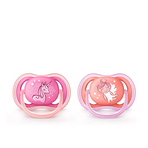 Philips Avent Ultra Air Pacifier w/ Artwork 2pk - Pink/Peach-Mountain Baby