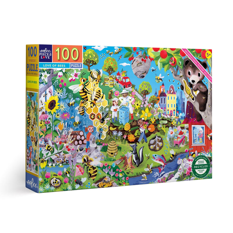 Eeboo Puzzle - 100pc Love Of Bees-Mountain Baby