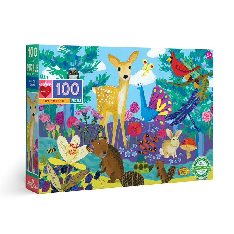 Eeboo Puzzle - 100pc Life On Earth-Mountain Baby
