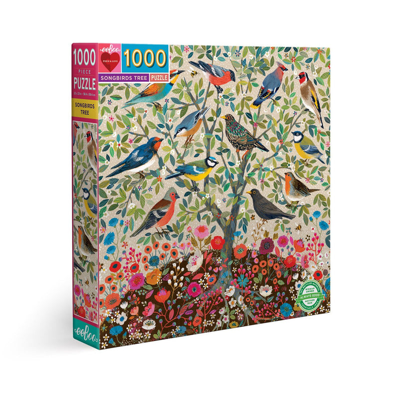 Eeboo Puzzle - 1000pc Songbirds Tree-Mountain Baby