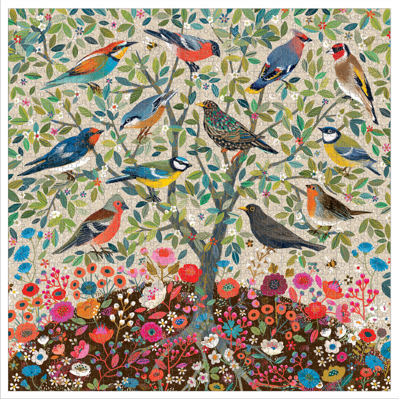 Eeboo Puzzle - 1000pc Songbirds Tree-Mountain Baby