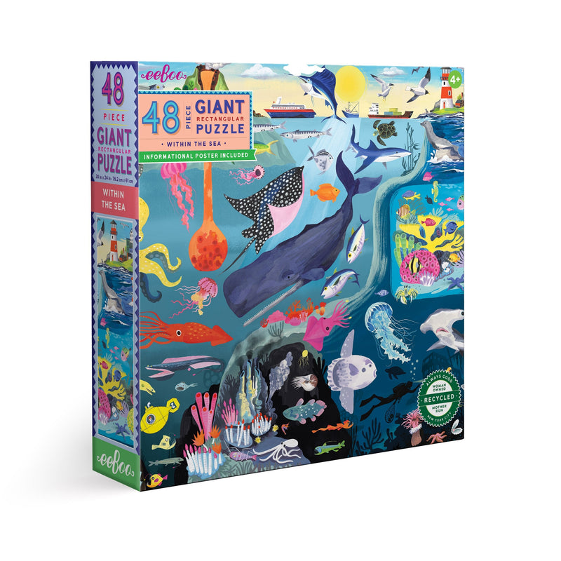 Eeboo Puzzle - 48pc Giant - Within The Sea-Mountain Baby