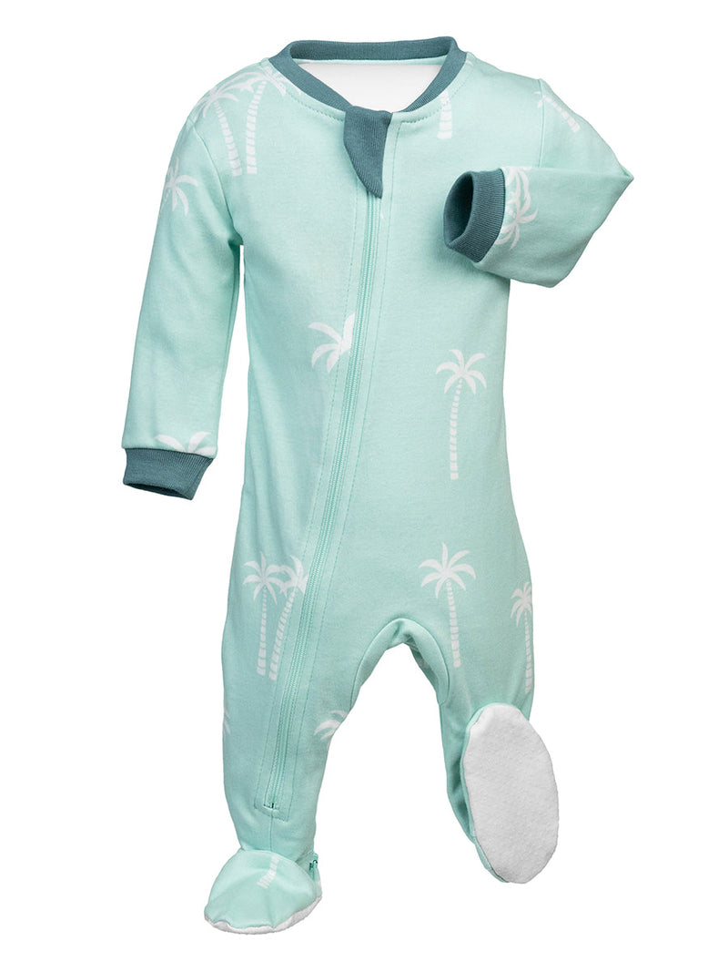 ZippyJamz Footed Coverall - Palm Breeze-Mountain Baby