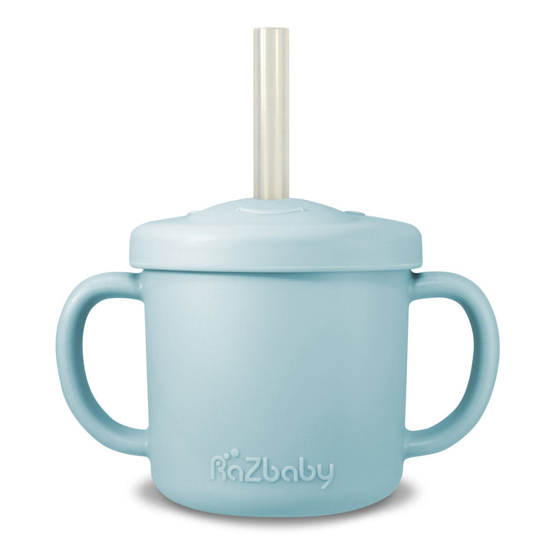 Razbaby Oso-Cup Silicone Cup & Straw - Blue Moon-Mountain Baby