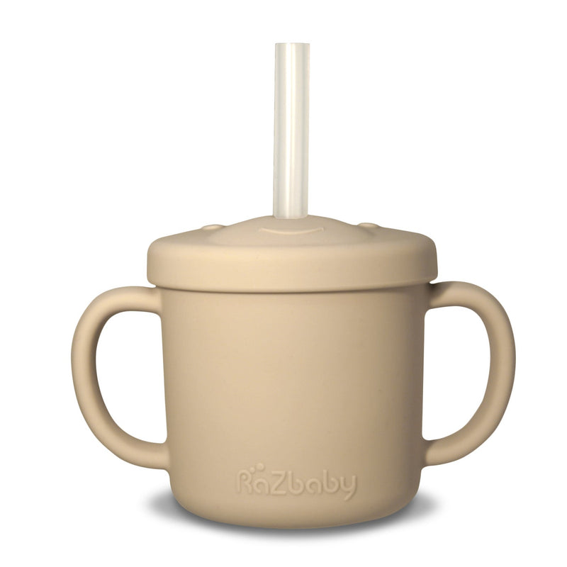 Razbaby Oso-Cup Silicone Cup & Straw - Caramel-Mountain Baby