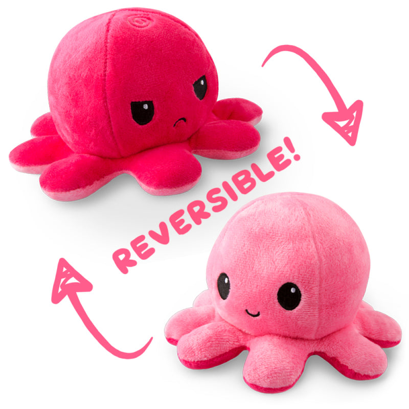 TeeTurtle Reversible Octopus Plushie - Dark Pink/Light Pink-Mountain Baby