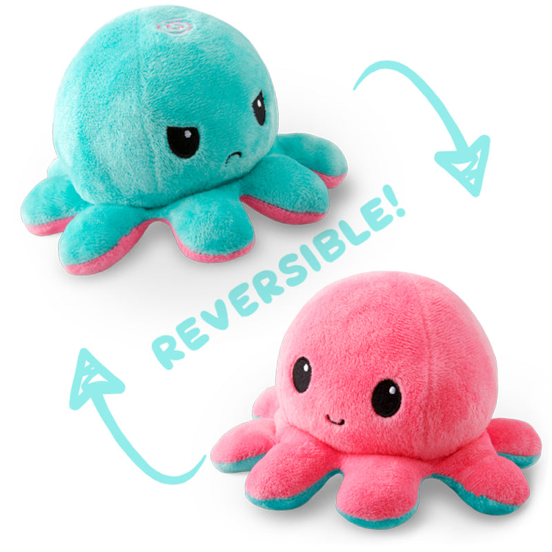TeeTurtle Reversible Octopus Plushie - Pink/Light Blue-Mountain Baby