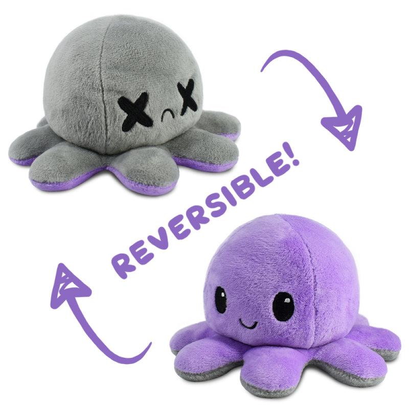 TeeTurtle Reversible Octopus Plushie - Purple/Grey-Mountain Baby