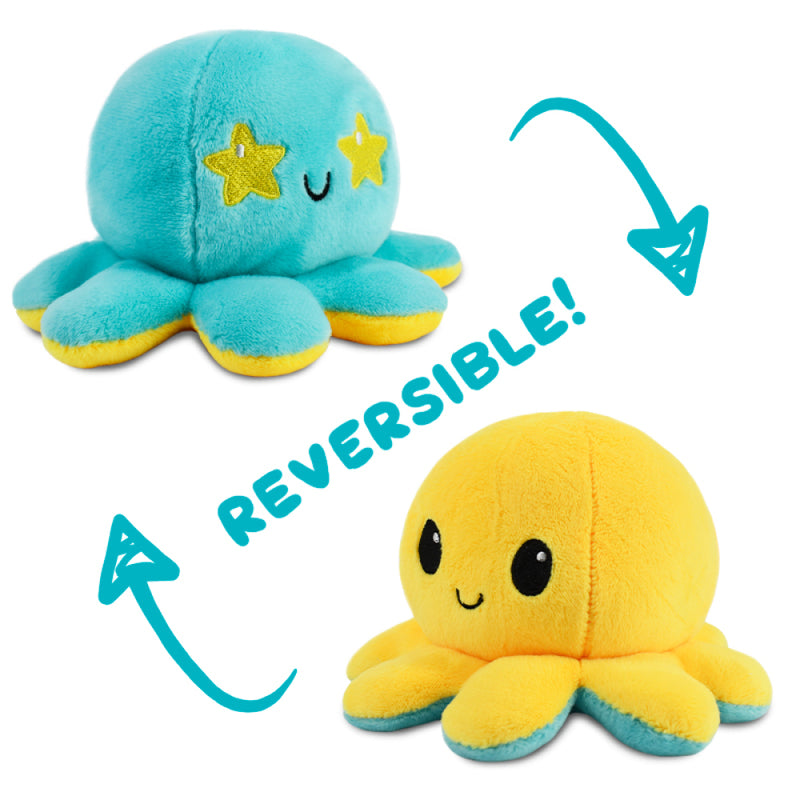 TeeTurtle Reversible Octopus Plushie - Yellow/Aqua-Mountain Baby