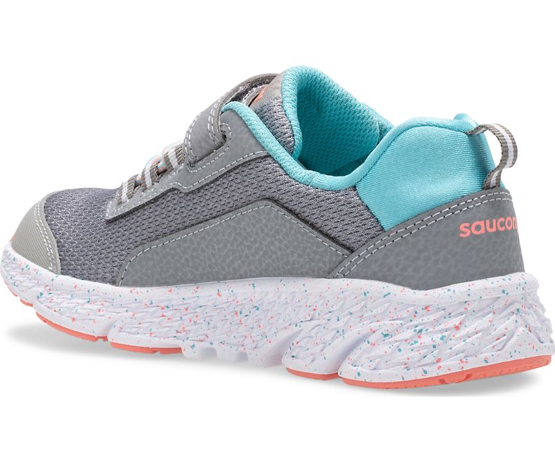 Saucony Wind Shield A/C - Grey/Turquoise-Mountain Baby