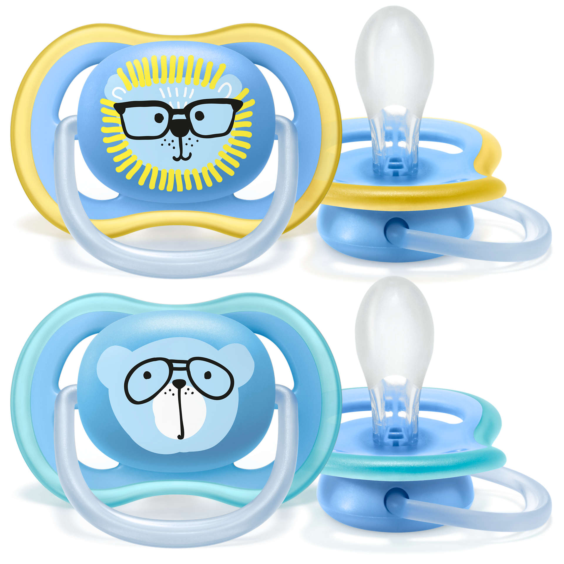 Philips Avent Ultra Air Pacifier - 18M+ - Blue/Yellow - 2pk-Mountain Baby