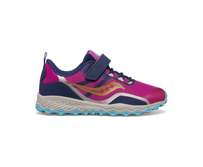 Saucony Peregrine 12 Shield A/C - Navy/Pink/Turquoise-Mountain Baby