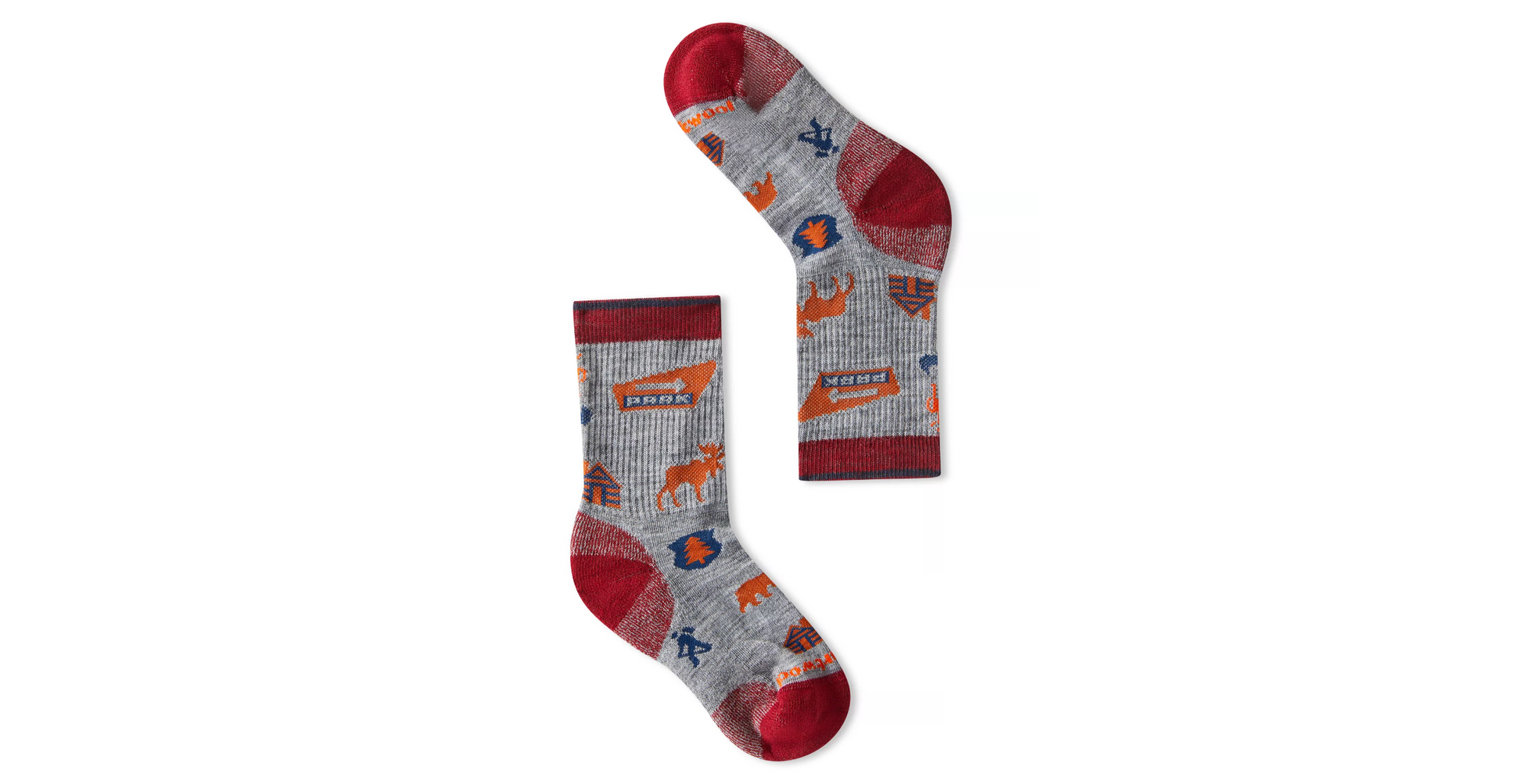SmartWool Light Hiking Socks - Crew Pattern - Light Grey-Mountain Baby