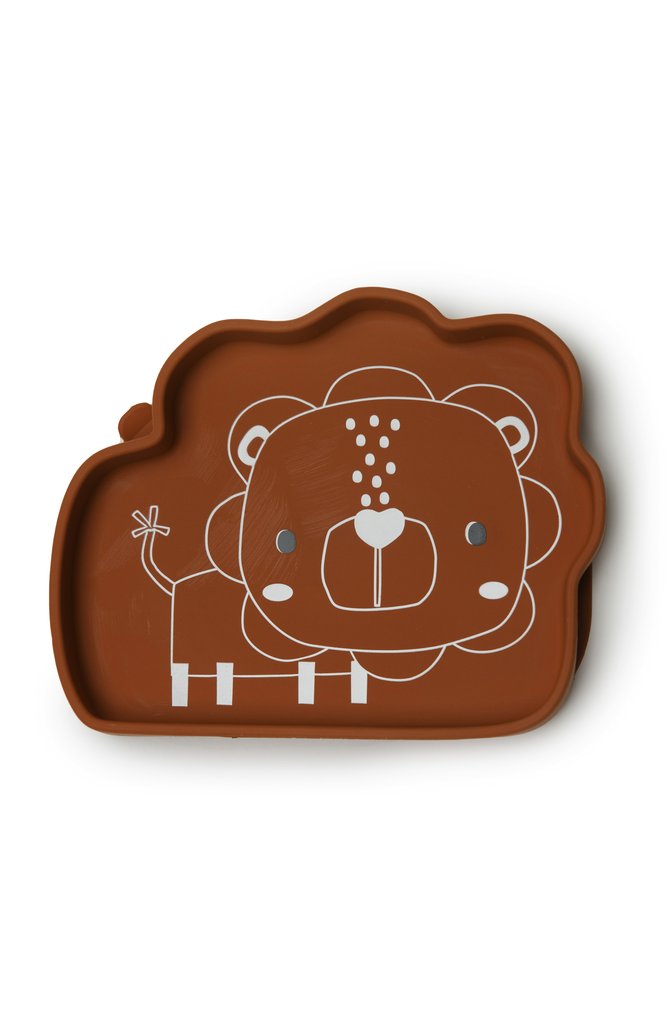 LouLou Lollipop Silicone Suction Snack Plate - Ginger Honey Lion-Mountain Baby