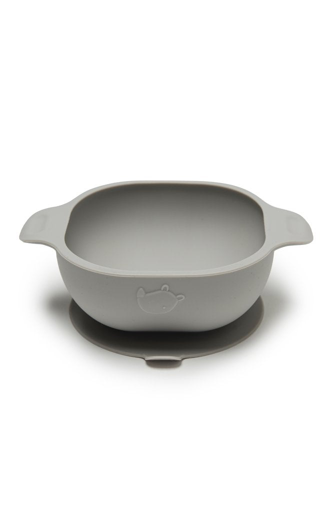 LouLou Lollipop Silicone Suction Snack Bowl - Silver Grey Rhino-Mountain Baby