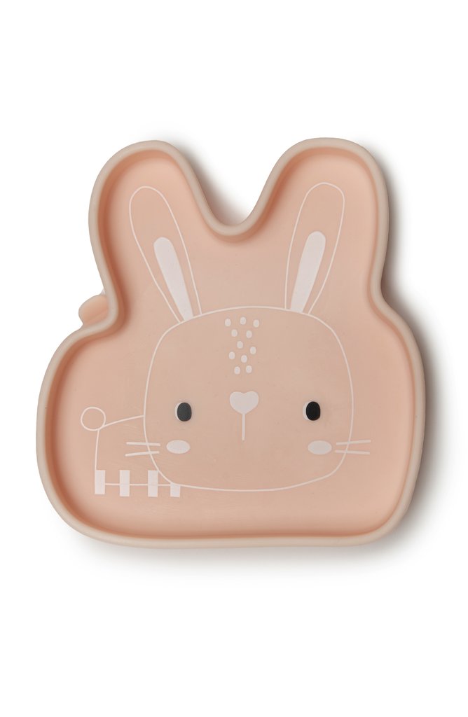 LouLou Lollipop Silicone Suction Snack Plate - Pink Blush Bunny-Mountain Baby
