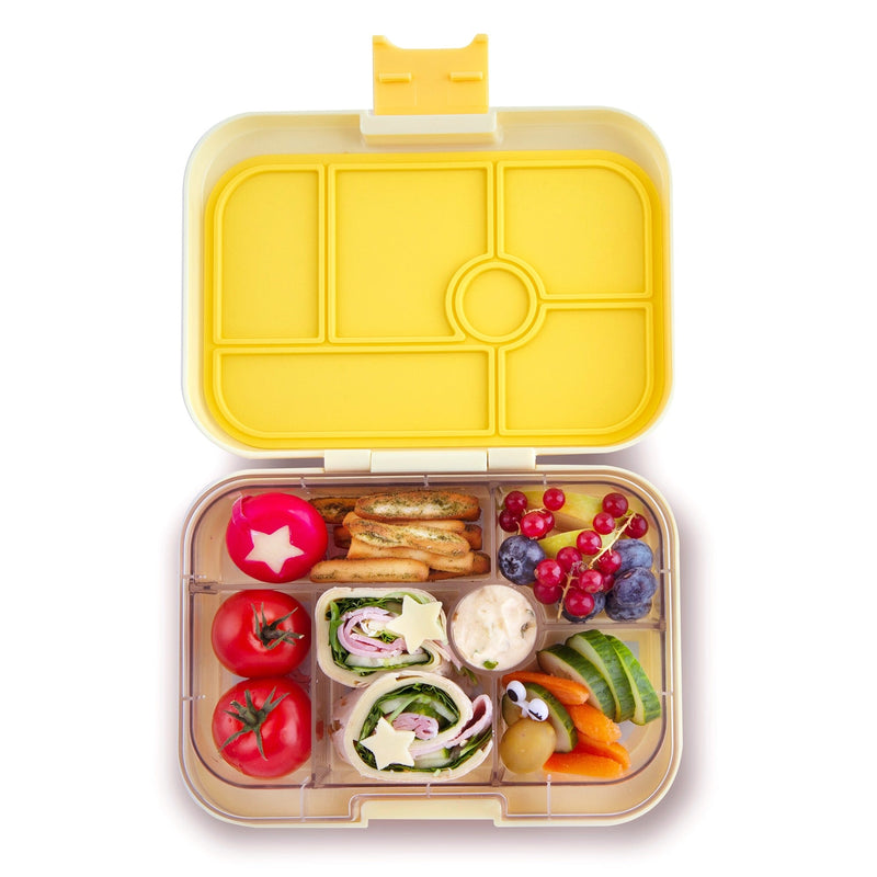 YumBox Original 6 Compartment Food Container - Sunburst Yellow & Koala Tray-Mountain Baby