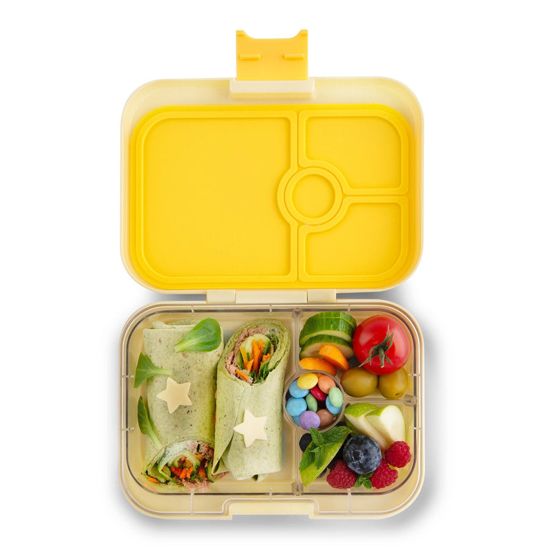 YumBox Panino 4 Compartment Food Container - Sunburst Yellow & Panda Tray-Mountain Baby