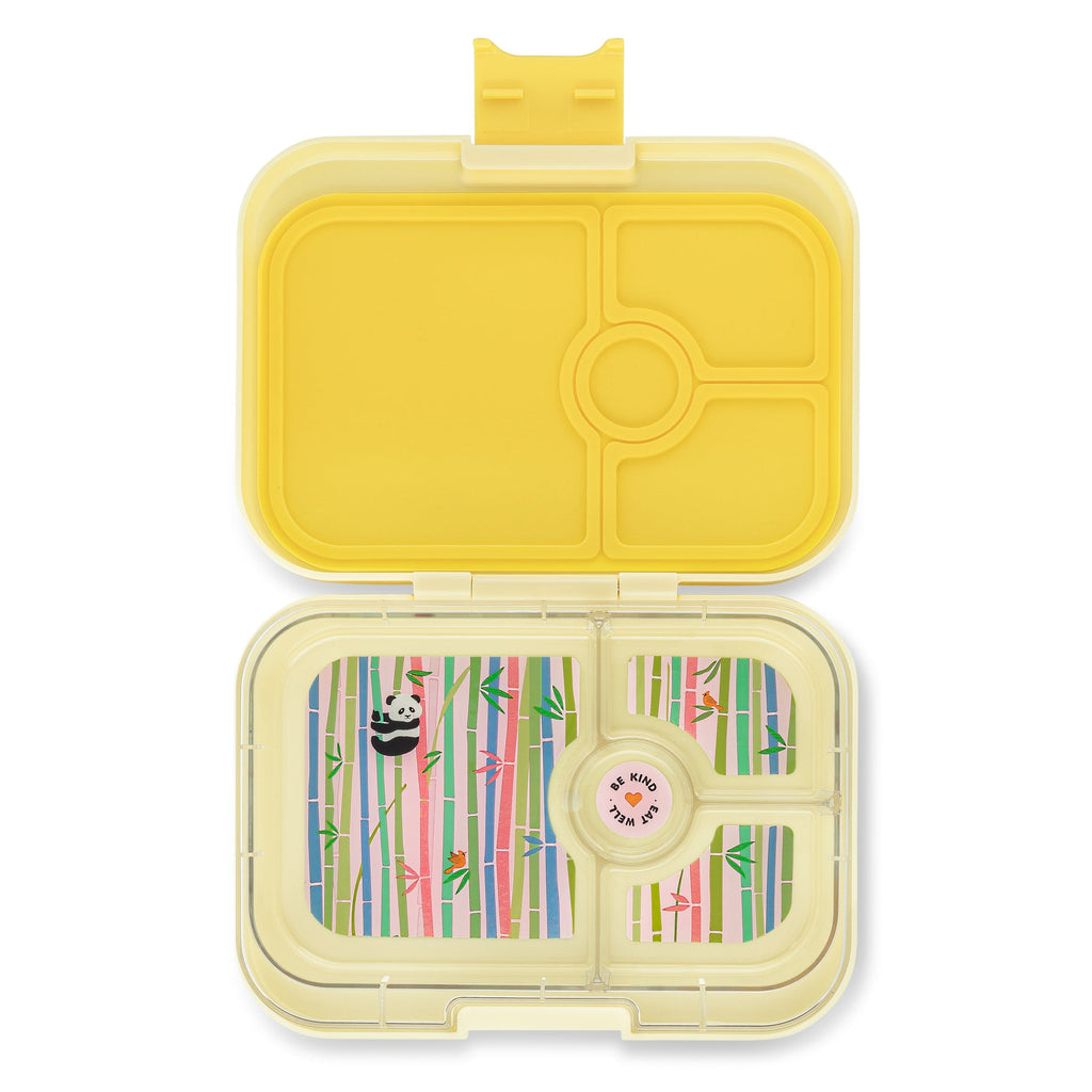 YumBox Panino 4 Compartment Food Container - Sunburst Yellow & Panda Tray-Mountain Baby