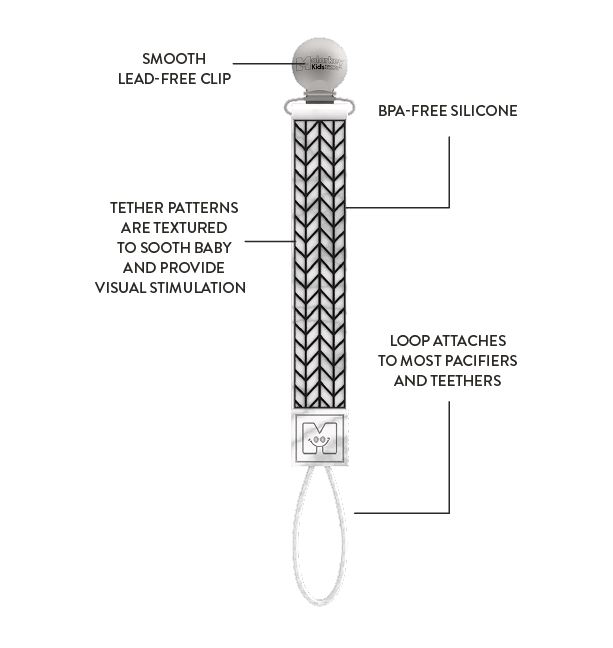 Malarkey Kids Teether Tether - Grey Camo-Mountain Baby