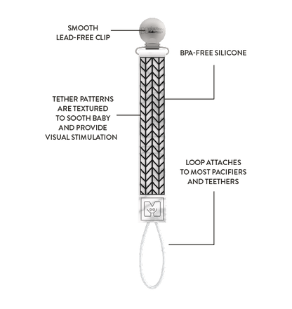 Malarkey Kids Teether Tether - Grey Camo-Mountain Baby