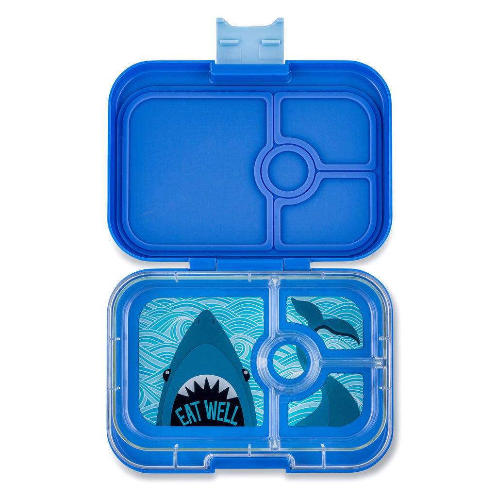 YumBox Panino 4 Compartment Food Container - True Blue & Shark Tray-Mountain Baby