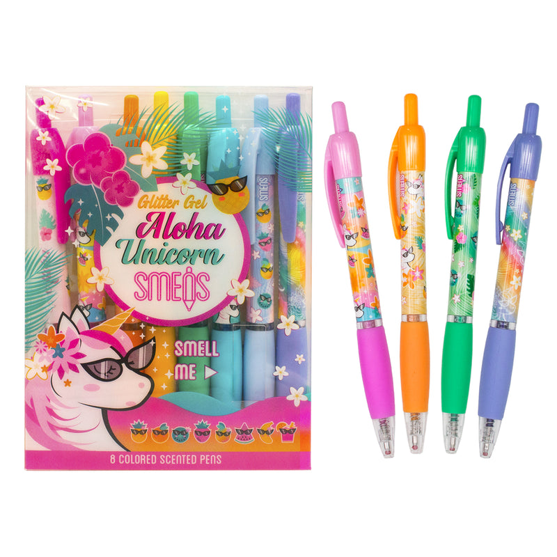 Glitter Gel Smens Scented Pen Set - Aloha Unicorn-Mountain Baby