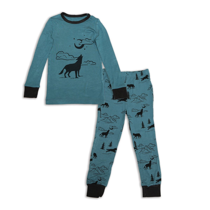 Silkberry LS Pajamas - Blue/Wild-Mountain Baby