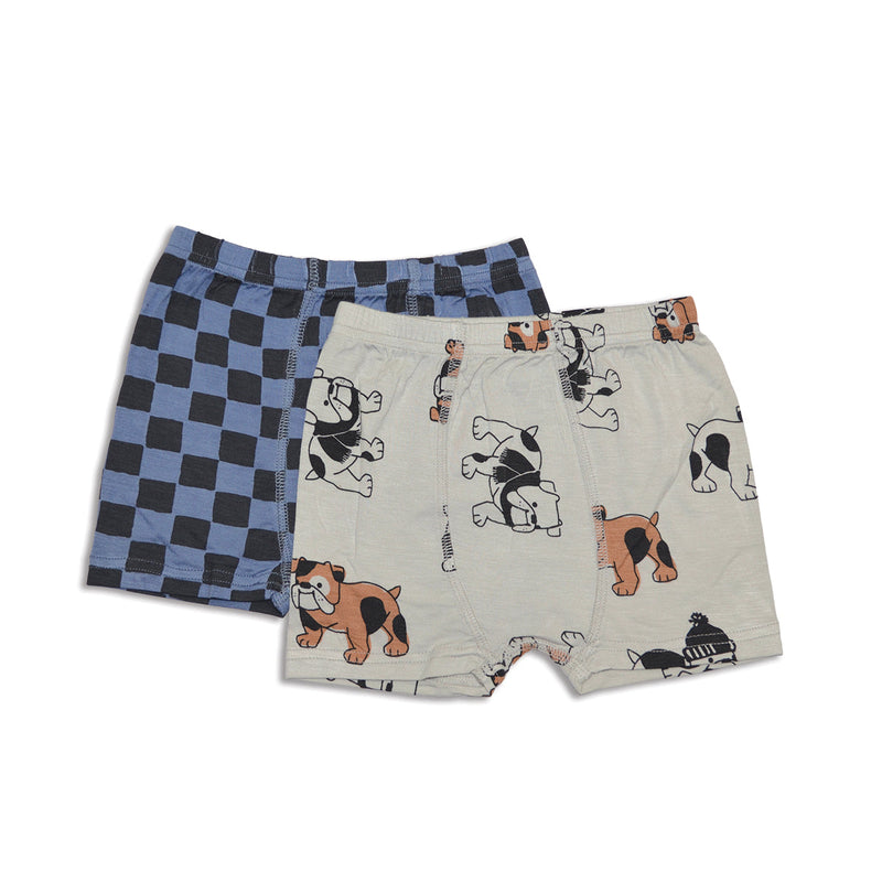 Silkberry Underwear Short 2pk - Check/Bulldog-Mountain Baby