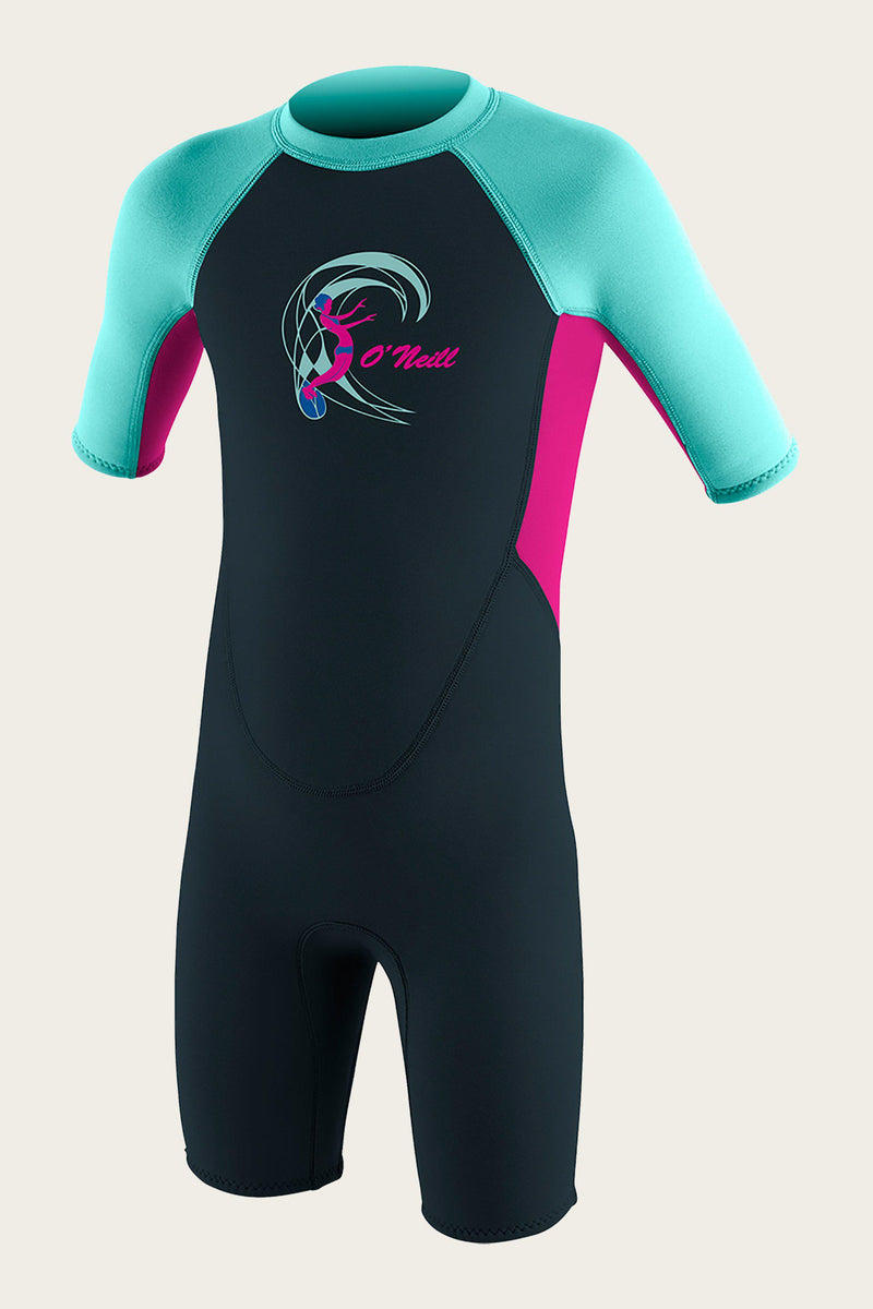 O'Neill Toddler Reactor-2 2mm S/S Spring Wetsuit - Slate/Berry/Seaglass-Mountain Baby