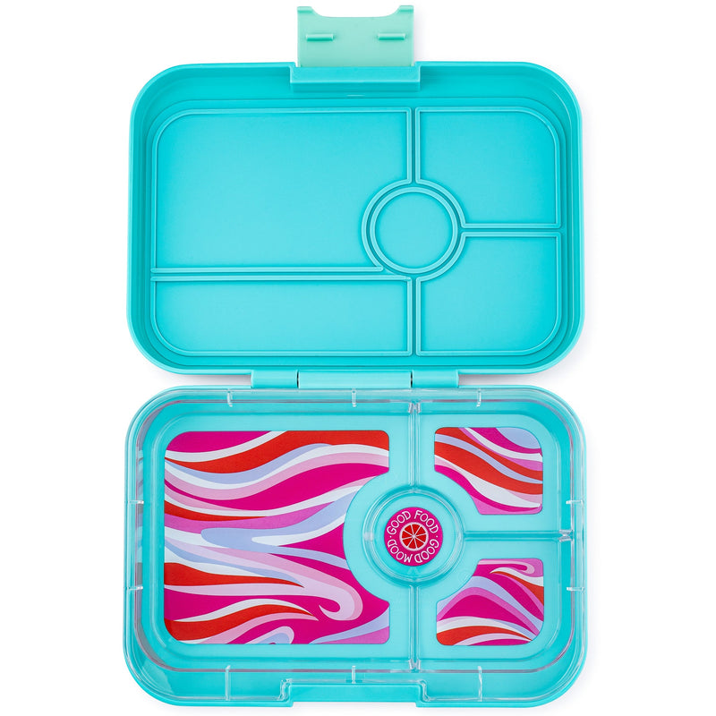 YumBox Tapas 4 Compartment Food Container - Antibes Blue & Groovy Tray-Mountain Baby