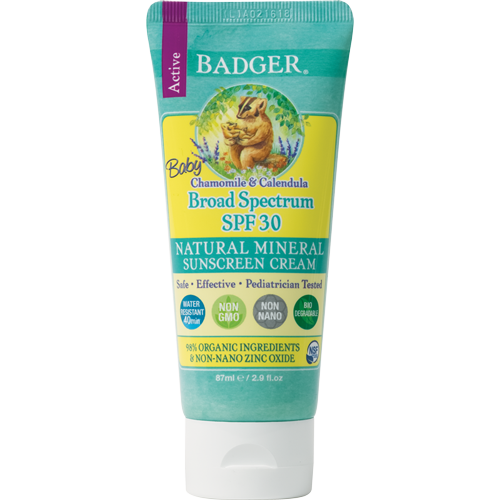 Badger Balm SPF 30 Baby Sunscreen Cream - Chamomile & Calendula-Mountain Baby